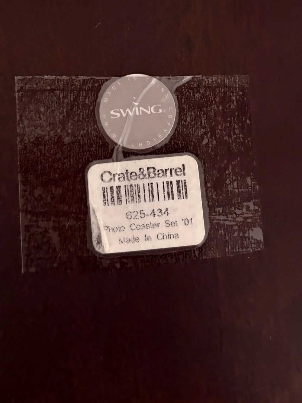 Crate&Barrel Glass Photo Coasters Set 4